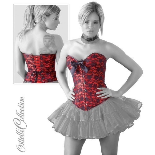 Rote corsage mit - corsage, schwarzem