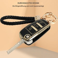 Für Audi A6 A1 A3 A4 TT Klapp Schlüsselhülle Schutzhülle Schlüsseletui 3 Tasten