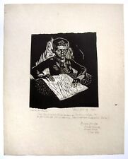 Hans Grundig. Lernender Knabe. sign. Linolschnitt, 1930. signiert museal