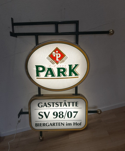 Leuchtreklame biergartenschild - leuchtreklame,