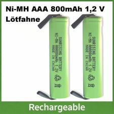 2x AAA NiMH 800 mAh 1,2 V Akku
