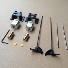 Doppelte 130Motoren RC Boot Schiff Antrieb Kit Motor Sitz 12CM Welle Propeller #