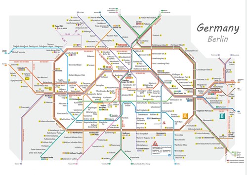 Berlin bahn karte wandkunst - berlin,