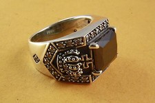 ROYAL KRONEN RING MIT BLACK STONE SILBERRING 925 ECHT SILBER / 453