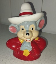 Vintage alte Spardose Sparbüchse Maus Feivel Mauswanderer Cartoon Keramik 1991
