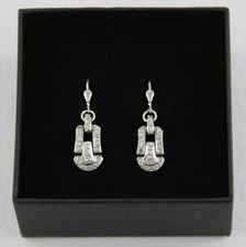 Paar Art Deco Ohrringe Platin