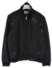 Energie Jacke Herren Groß Reißverschluss Gefüttert Stehkragen Leicht Schwarz