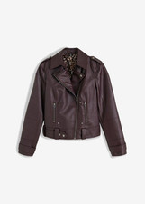 Biker-Jacke Gr. 38 Aubergine