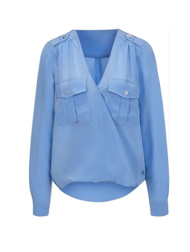 100 seide bluse blau 46 - blau,