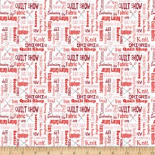 Fat Quarter It's A Shop Hop Steppen Wörter und Schere 100 % Baumwolle Stoff