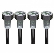 Edelstahl Solarlampen 4er Gartenlampe Solarleuchte Gartenbeleuchtung Terrasse