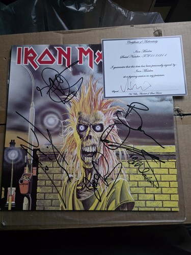 Iron maiden signed vinyl - iron,