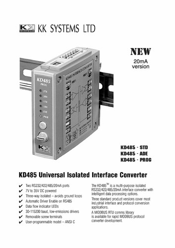Kd485 prog interface converter - kd485-prog,