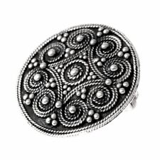 Granulierte Wikinger Scheibenfibel Mittelalter Brosche LARP Bronze/Versilbert