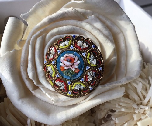 Mikromosaik millefiori brosche - millefiori,