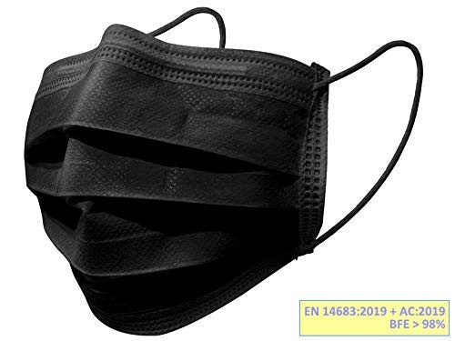 50x ffp2 schwarz masken - 50x,
