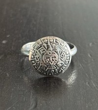 925 Silber Ring Maya Kalender
