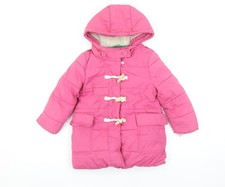 Boden Dufflecoat Mädchen rosa mit Kapuze 2-3 Jahre wattiert Winter Oberbekleidung