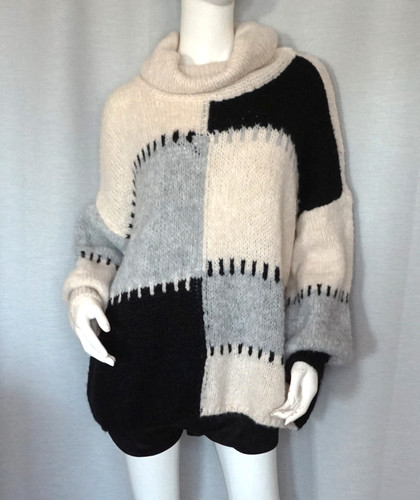 Boho grobstrick rollkragen - grobstrick,