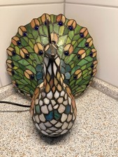 Lampe im Tiffany Stil Pfau Tier Vogel