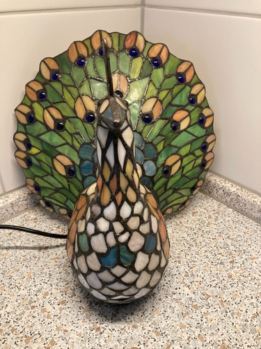 Lampe tiffany stil pfau - tiffany,