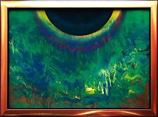 Jozsef Toth *1944: Schwarze Sonne Lichthof Lack-Gemälde 61x 88 cm Astronomie