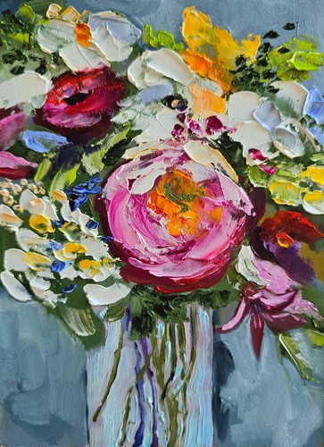 Blumen ölbild 15x20 - blumen,