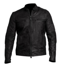Lederjacke Cafe Racer schwarz