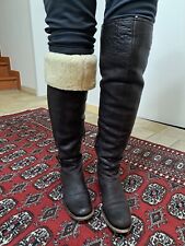 Miu Miu dunkelbraune Overknie-Stiefel