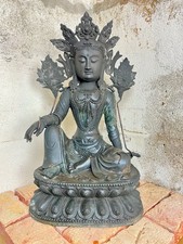 antike nepalesische Bronze Buddha Weise Tara Göttin des Mitgefühls Nepal H 60 cm