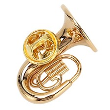 Goldene Miniatur Waldhorn Rostschutz Miniatur Musikalische Brosche Für