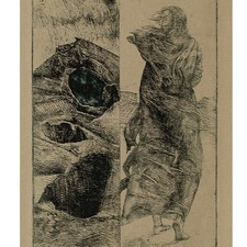 Ulrich Hachulla Medea Mythologie Leipziger Schule signiert Radierung 1975