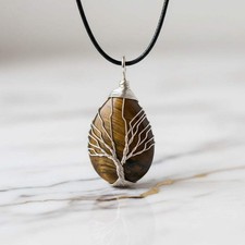 Tigerauge Halskette Tropfen