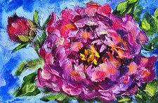 Peonies Pink Flowers Oil
