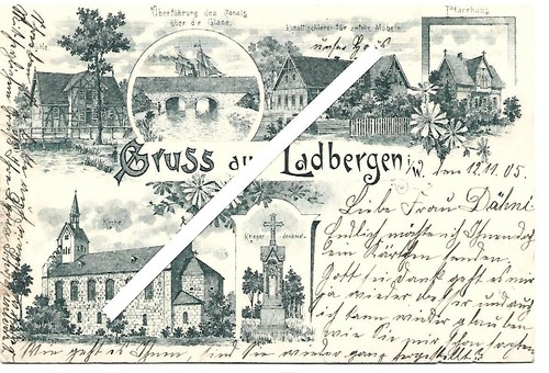 Alte ansichtskarte ladbergen - alte,