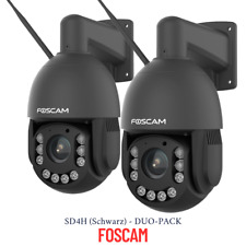 2 x FOSCAM SD4H 4MP WLAN PTZ Dome Überwachungskamera mit 18x opt. Zoom (schwarz)