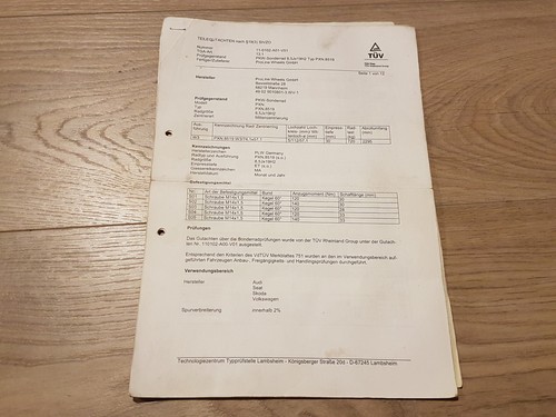 Abe tüv gutachten plw proline - tüv,