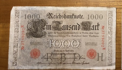 Reichsbanknote 1000 mark 1910 - 1000,