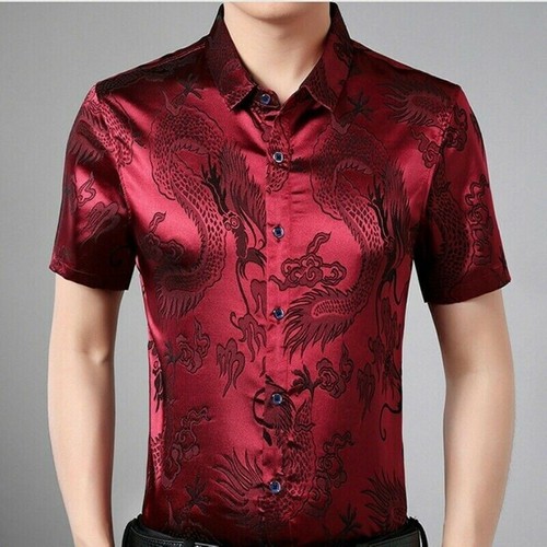 Herren kunstseide bluse satin - herren,