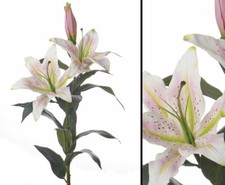 Kunstblume Lilie „Gefühlsecht“ weiß-rosa, Länge 95cm von ibizanos
