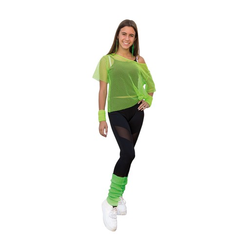 Netzshirt stulpen set neon - set,