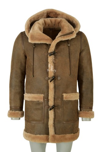 Herren lammfell dufflecoat - lammfell,
