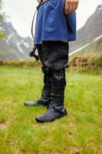 Wikinger Mittelalter LARP Haithabu Stiefel Schuhe Floki Nubukleder braun schwarz