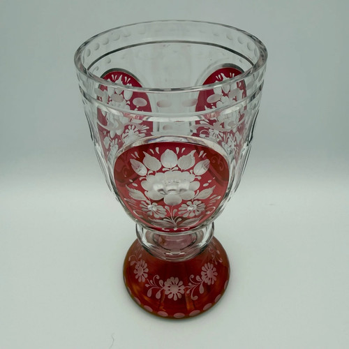 Antik böhmischer glas pokal - antik,