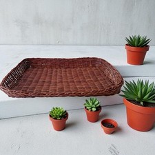 Geflochtenes Tablett aus Rattan – rechteckig, rustikal, vielseitig einsetzbar