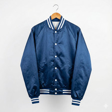 Custom Embroidered Blue Satin