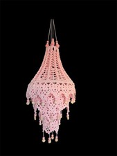 Lampion gehäkelt mit Perlen ca. 55 cm hoch. Handmade. Zur Dekoration .