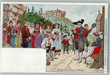 10741181 - Usages & Costumes d`Alsace sign. Kauffmann Messe am Wegekreuz