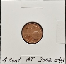1 Cent Stempelglanz - Münze Österreich 2002, unc., unzirkuliert