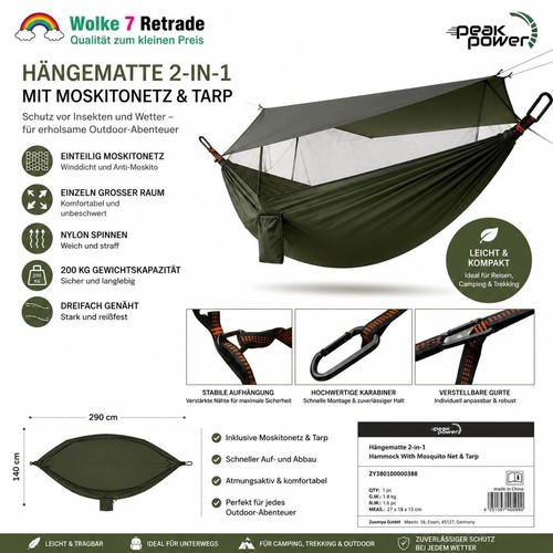 Hängematte 1 für - hängematte, 2-in-1